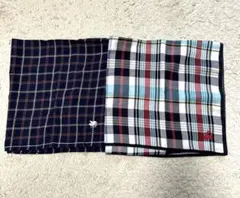 【美品】チェック柄　ストライプ　ハンカチ　2点セット