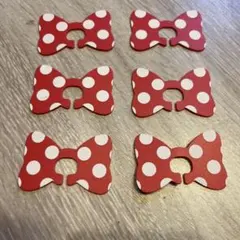 ディズニー　お菓子クリップ　ミニーちゃん　水玉　リボン　赤