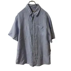 L.L.BEAN エルエルビーン　シャツ　ボタン　半袖　ブルー　ワークシャツ