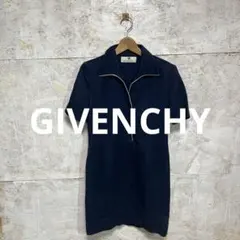 【 6314番】 GIVENCHY ネイビー 半袖ひざ丈ワンピースのサムネイル