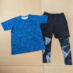 メンズ　スポーツウエア　半袖Tシャツ　ハーフパンツ　スパッツ　3点セット