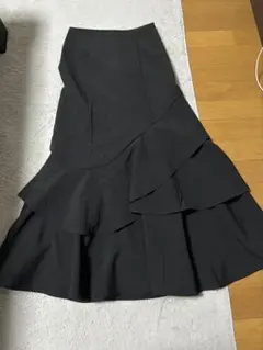 フレアスカート 黒 ロングスカート