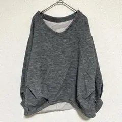 CLOCHEクロシェ トレーナー カットソー 春トップス 異素材 グレー M