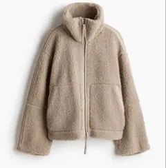 H&M ルーズテディジャケット ベージュ系