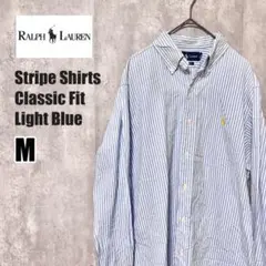 刺繍ロゴ Ralph Lauren ストライプ 長袖シャツ 日本M
