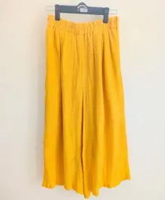 リオマル ワイドパンツ M マスタード 裏地付 春夏