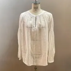 FREAK'S STORE フリークスストア　刺繍入りホワイト長袖ブラウス