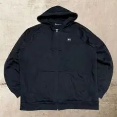 ぴ*ろ様 アンダーアーマー ワンポイントロゴ フルジップパーカー プルオーバー黒
