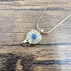 【Y】ニナリッチ ラインストーン 青石 ネックレス ゴールド ヴィンテージ