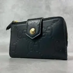 GUCCI compact Wallet GG leather Black