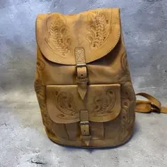 希少✨レザーカービング トートバッグ 底鋲付 PAT.P ブラウン レザー 
