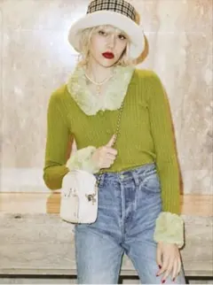 【jouetie】2wayファー ニットカーディガン レーヨン混 羽織り 上品