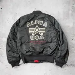 ✨極美品✨ALPHA MA-1 TA0199 BACK EMBLEM ブラック