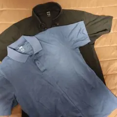 UNIQLO ポロシャツ XL 青 黒 2枚セット
