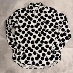 graniph グラニフ ドット柄シャツ 猫柄 水玉 Lサイズ