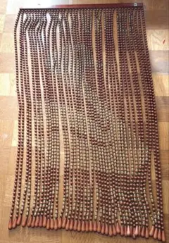 ヴィンテージ　昭和レトロ　玉のれん　木製のれん　木玉暖簾　珠のれん　②