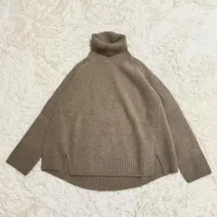 【極美品】FRAMeWORK ウールカシミヤ タートルロングプルオーバー M