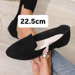 SHEIN 22.5cm フラット パンプス ブラック スエードのサムネイル