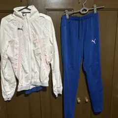 PUMA ジャージ上下セット ホワイト×ブルー　サイズM