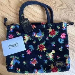 フェイラー　ハイジ　手付き巾着　ブラック　FEILER