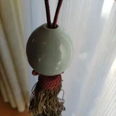 薄緑色の磁器風鎮　一組