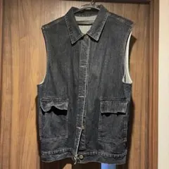 ダークデニム ノースリーブベスト