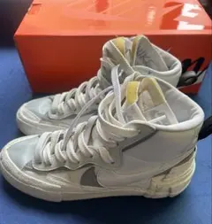 sacai × NIKE BLAZER MID WHITE WOLF GREY