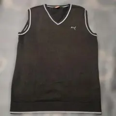 PUMA ブラック Vネック ベスト L②