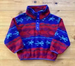 80s 90s USA製【L.L.Bean】キッズフリーススナッププルオーバー