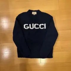 GUCCI ネイビー ロゴ入り セーター Mのサムネイル