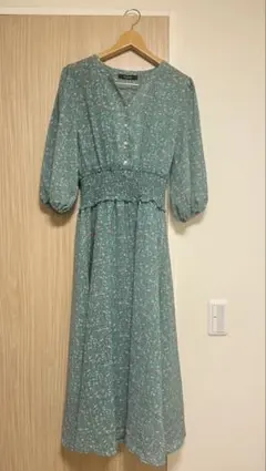 w closet フラワープリント ロングワンピース