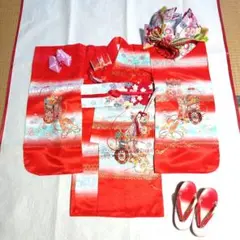 【1/26までのお値段】七五三　三歳着物・結び帯・小物セット(14)