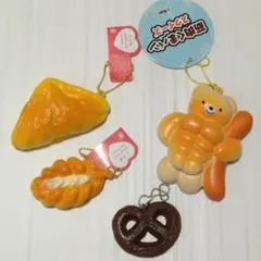 スイーツ型キーホルダー4個セット　パン　クッキー