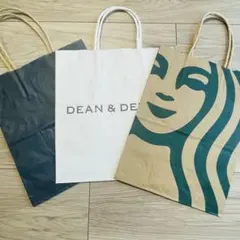 スタバ　ディーン&デルーカ　無地　紙袋　3点セット　ショッパーのサムネイル