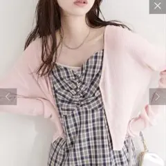 リブ柄入りフロントホックカーディガン　natural coutureのサムネイル