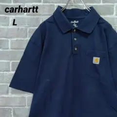 【carhartt】カーハート 半袖ポロシャツ ネイビー US古着のサムネイル