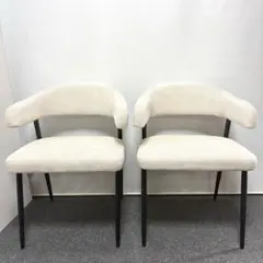 未使用】ダイニングチェア 2脚セット ショコラブラウン ファブリック