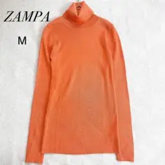 ザンパ ショート丈 リブニット タートル 春色 オレンジ 差し色 M 映え