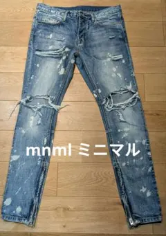 mnml ミニマル ダメージストレートデニム RN139488