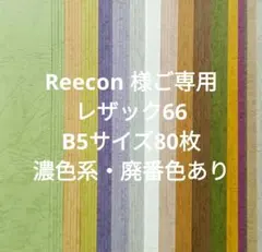Reecon 様ご専用レザック66B5サイズ80枚濃色系・廃番色あり
