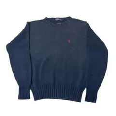 90s Polo Ralph Lauren コットンニット ネイビー M