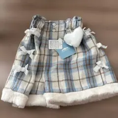 水色と白のチェック柄パンツ 100cm~