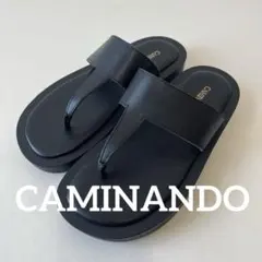 【極美品】Caminando トングサンダル サイズ7 ブラック　牛革のサムネイル