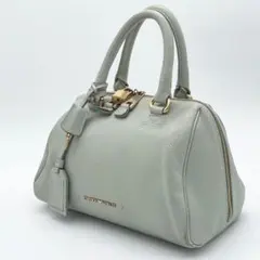 EMPORIO ARMANI ハンドバッグ　レザー　南京錠　鍵付　グレージュのサムネイル