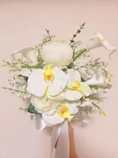 ウェディングブーケ　ブートニア　造花