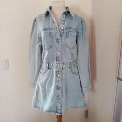 ZARA♥大きめデニムワンピース ライトブルー