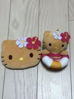 ハローキティ マスコット ポーチ　セット　日焼けキティー　一番くじ