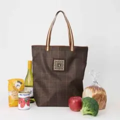 オトナミューズ2月号付録　オリジナルチェック柄のお買い物バッグ