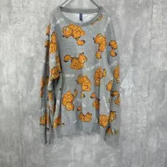 H&M エイチアンドエム(M)(L)スウェット トレーナー 総柄 グレー 長袖