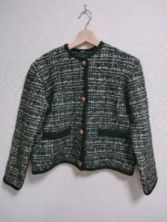 ミラオーウェン　ツイードニットジャケット